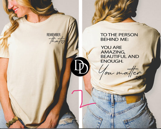 Remember that (front and back)