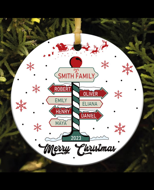 Family name sign Christmas Ornaments-Sublimation (single)