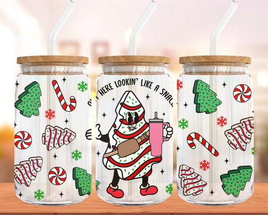 Lookin like a snack Christmas Themed Glass Can-SUBLIMATION ONLY