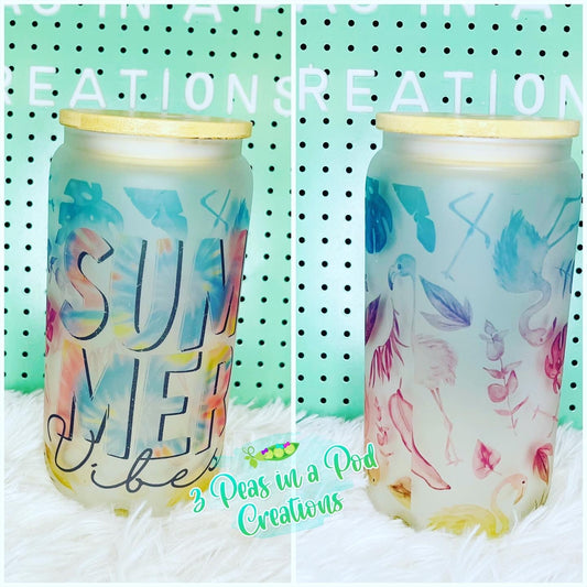16 oz beer can glass-Summer Vibes