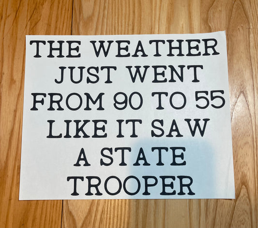 Weather lookin like a state trooper