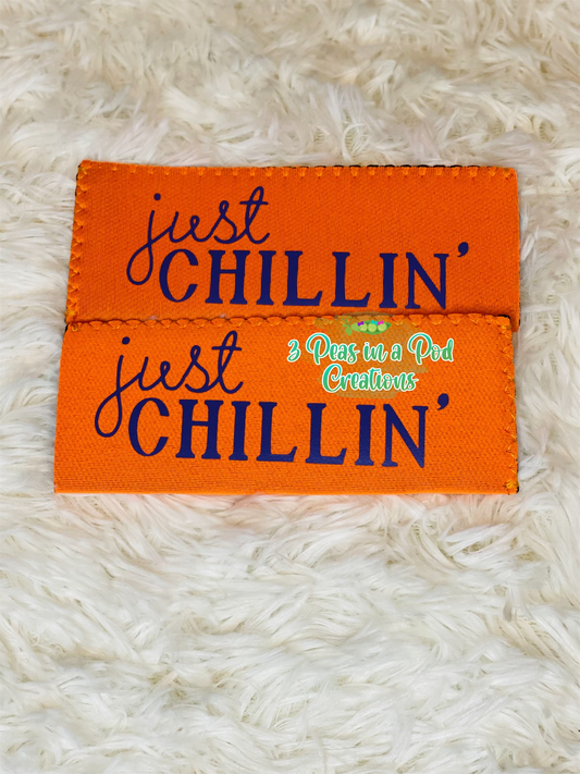 Just Chillin' (orange with purple words)