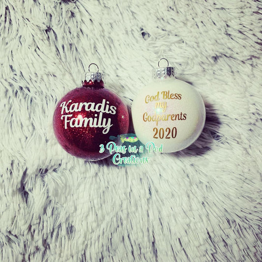 Custom glittered ornaments